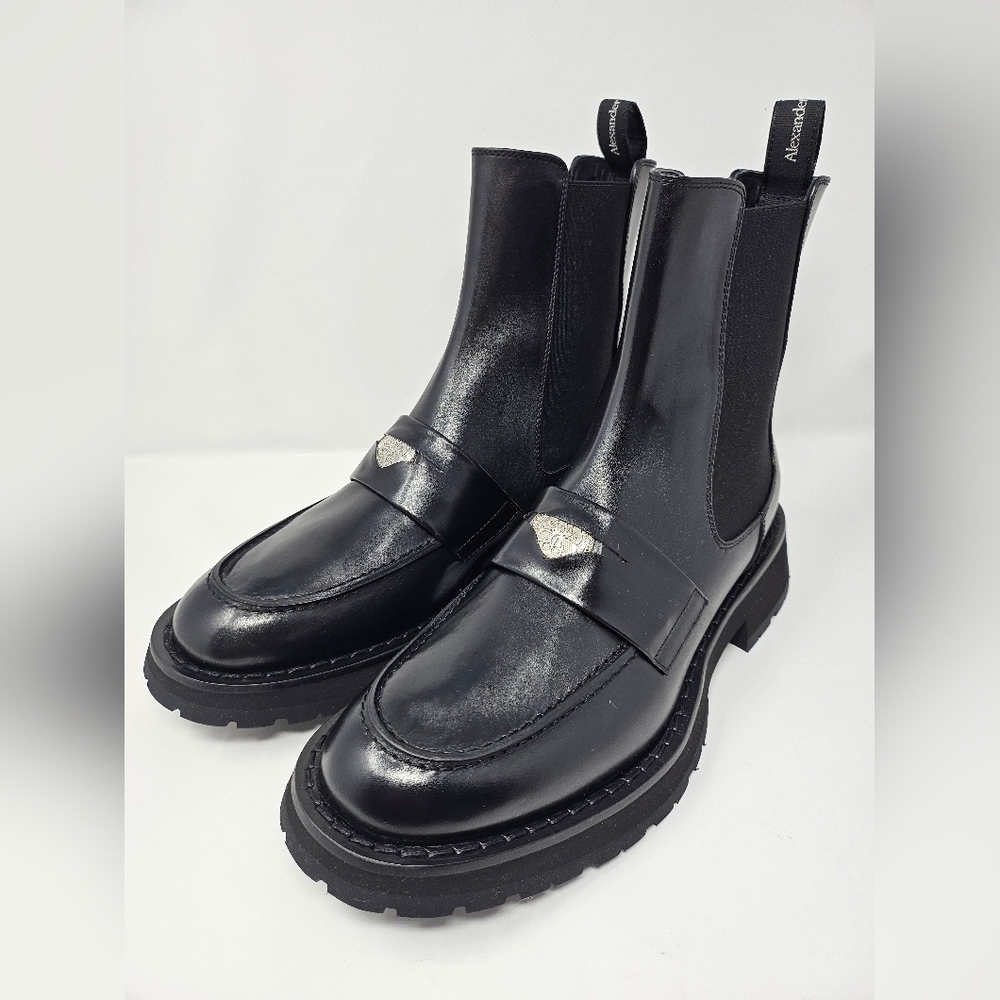 Alexander McQueen Black Leather Boots - Picture 6 of 16